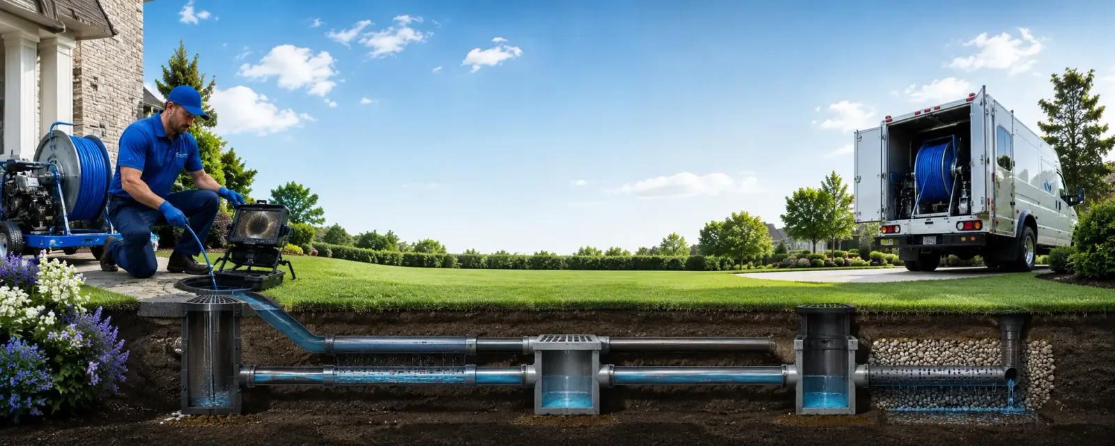 Outdoor drain cleaning information for Rockland, WI
